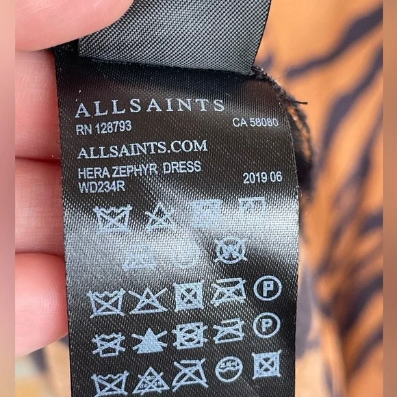 AllSaints animal print slip dress size small - Picture 13 of 14